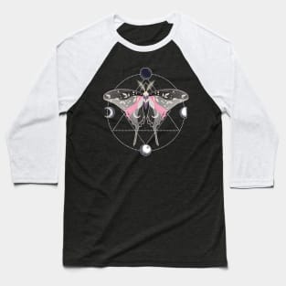 Demigirl Luna Moth Celestial Cottagecore LGBT Pride Flag Baseball T-Shirt